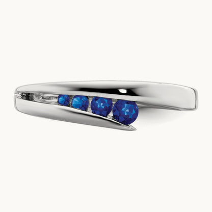Sapphire 4-stone Ring, 14K White Gold