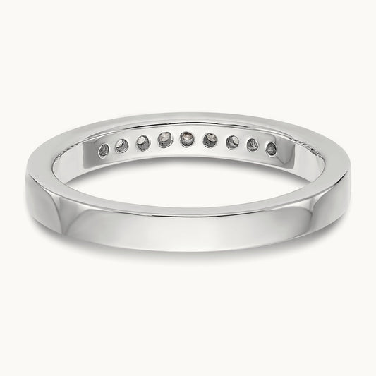 9-Stone Diamond Channel Band, 14K White Gold