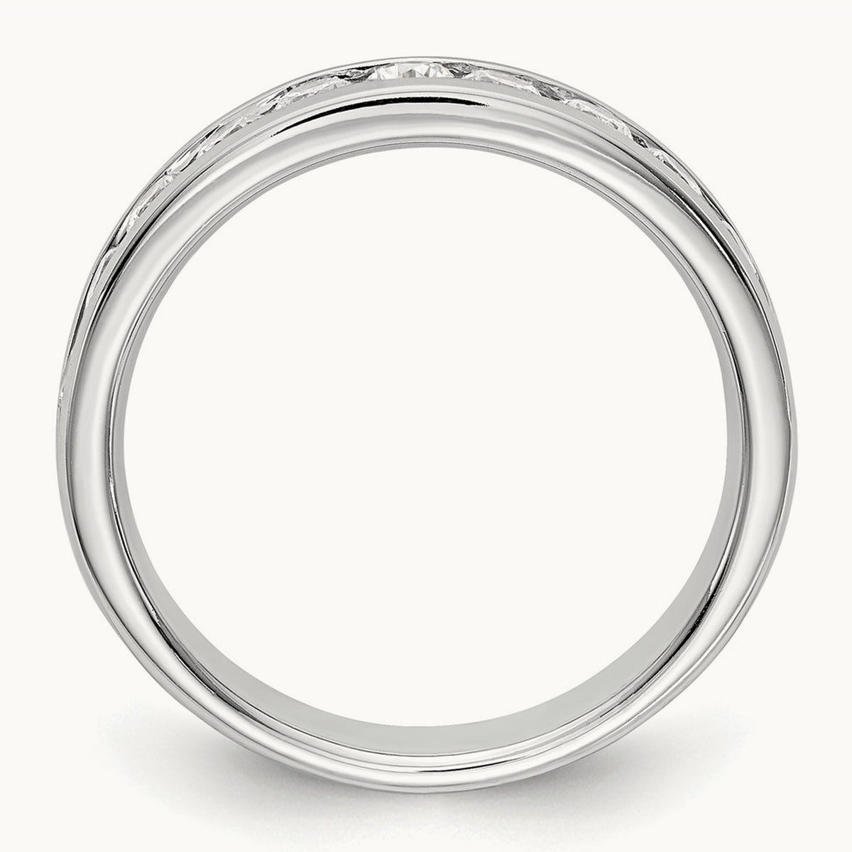 11- Stone Ladies Band Mounting, 2.6mm, 14K White Gold