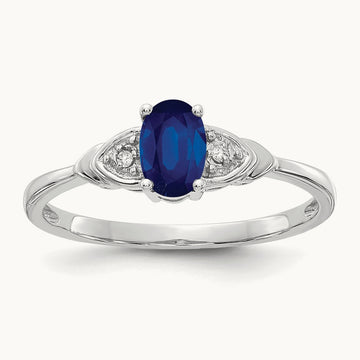 Sapphire and Diamond Ring — 14K White Gold