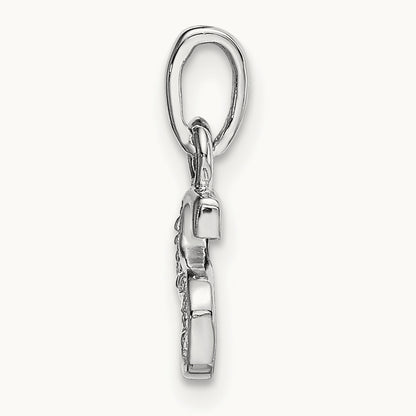 Rhodium-plated Diamond Letter S Initial Pendant, 14K White Gold