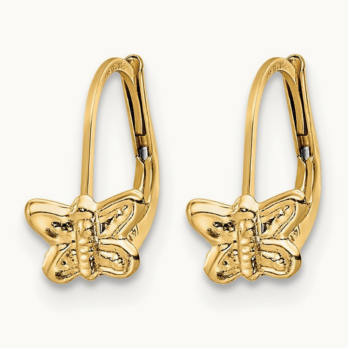 Madi K Polished Butterfly Leverback Earrings, 14K