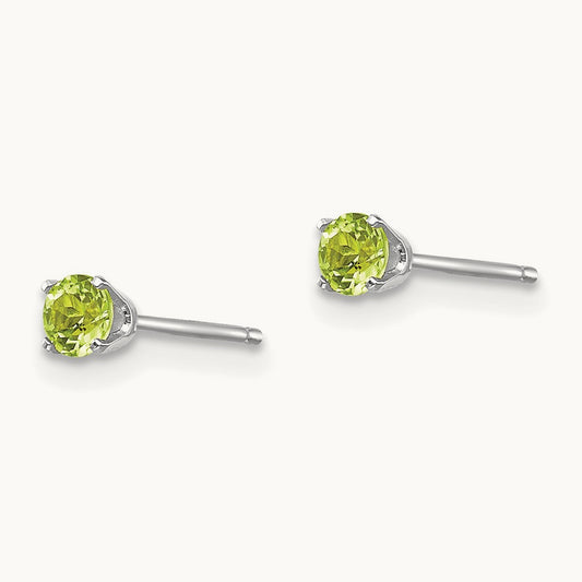 Peridot Stud Earrings — 3mm
