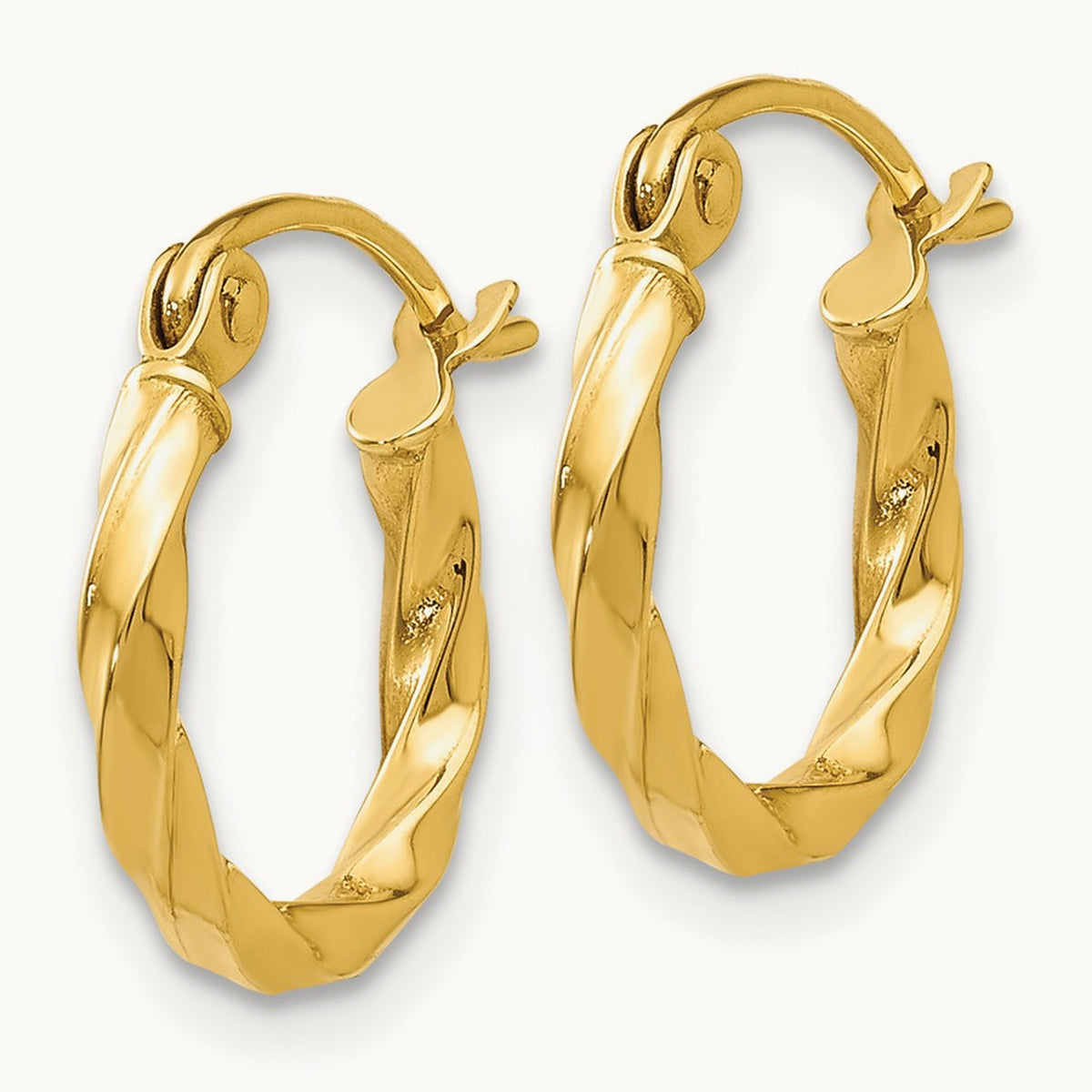 Twist Polished Hoop Earring — 10mm