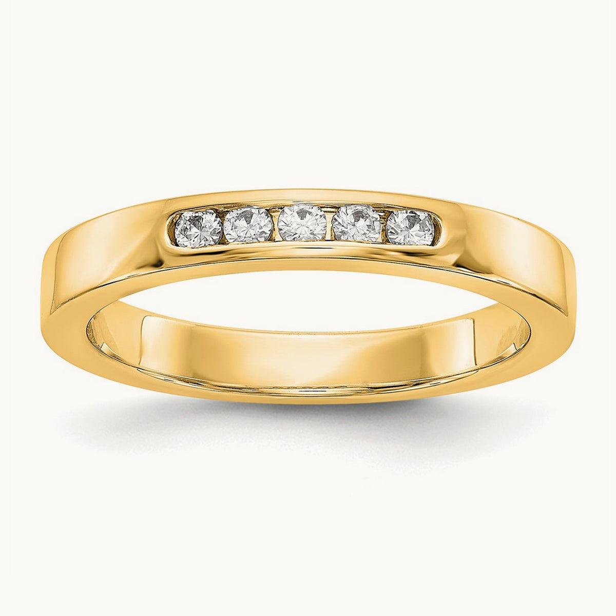 Setting: 5- Stone Closed Channel Band Mounting, 1.9mm — 14K Yellow Gold