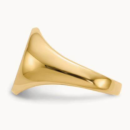 11.0x12. Open Back Signet Ring, 5mm, 14K
