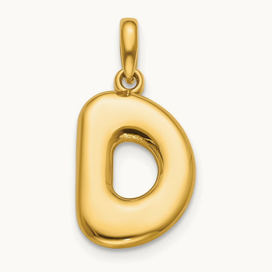 Fancy Letter D, 14K Yellow Gold