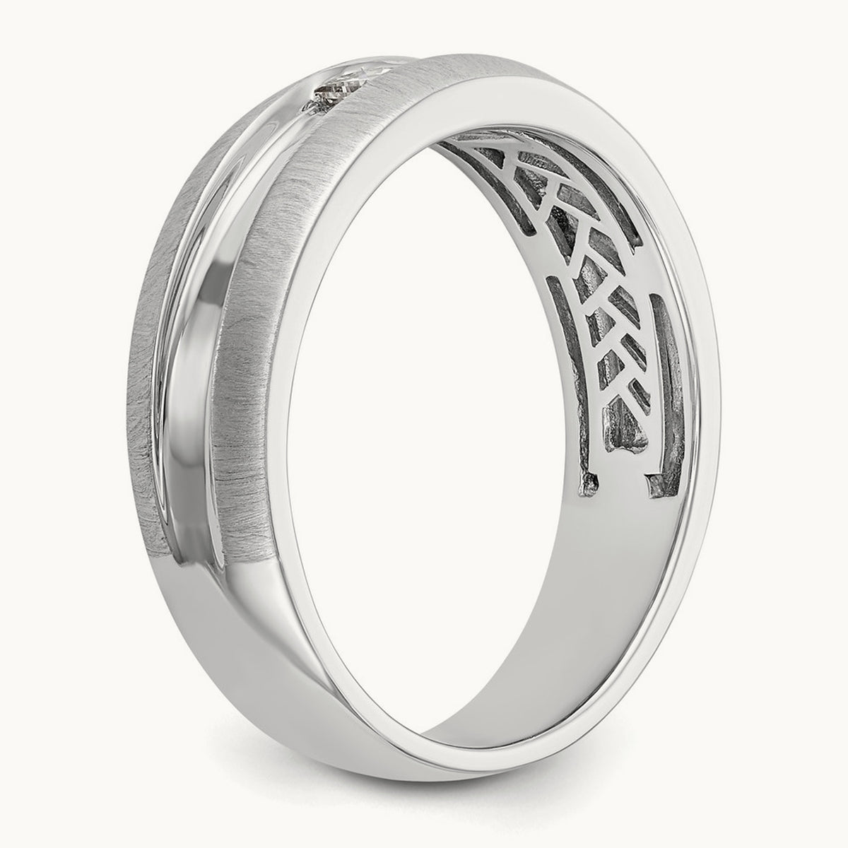 Diamond Men's Band, 14K White Gold