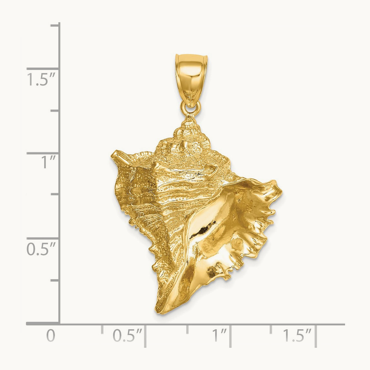 Texture 2-D Conch Shell Charm, 14K