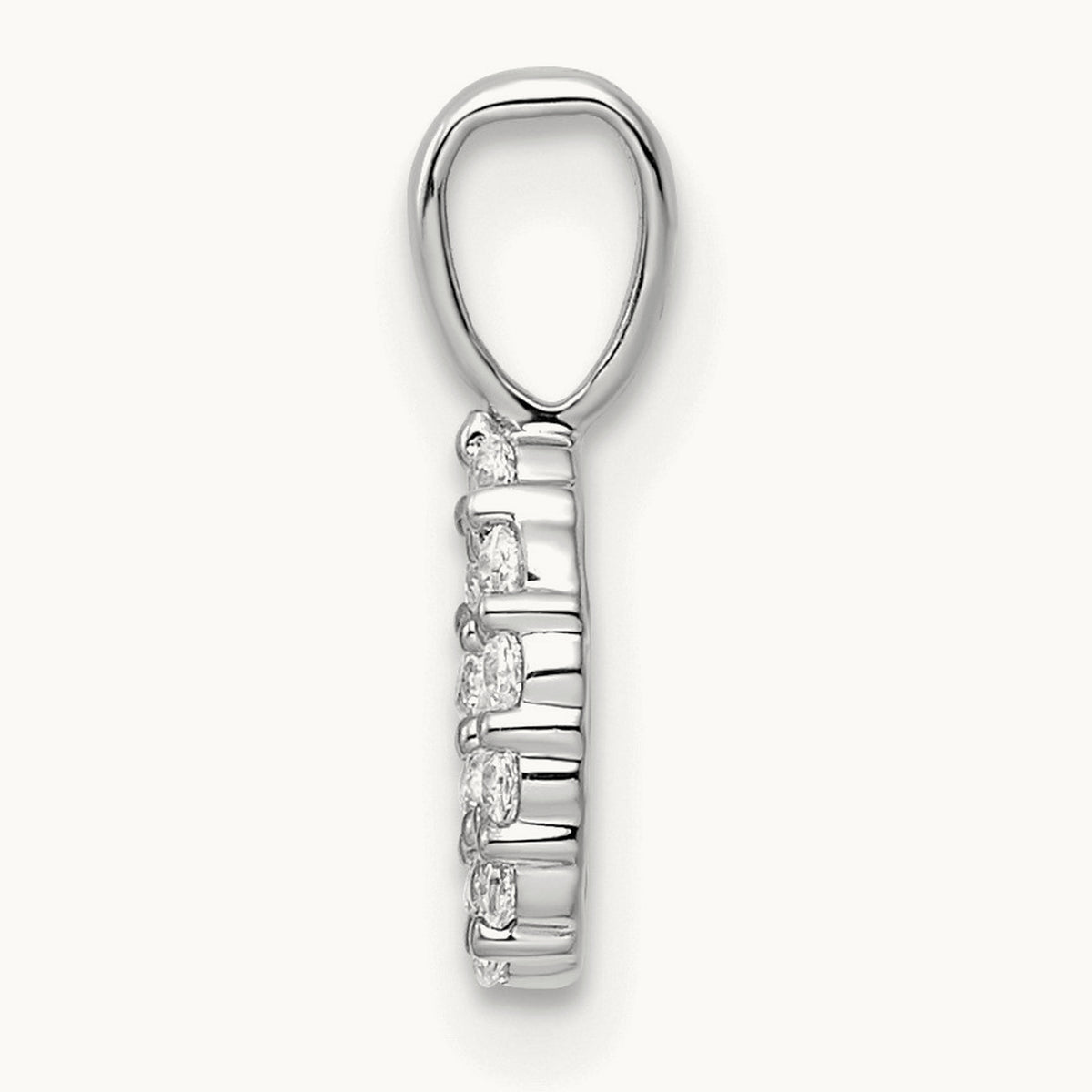 Diamond Number 0 Pendant — 14K White Gold, 12.99mm