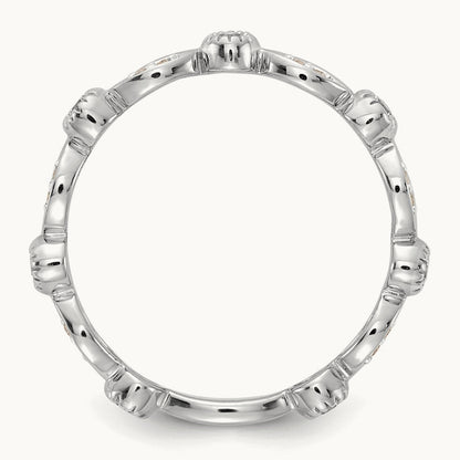 Diamond Fancy Band — 14K White Gold