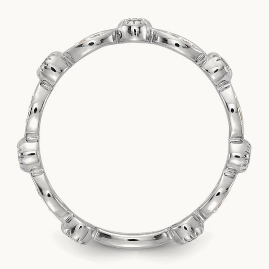 Diamond Fancy Band — 14K White Gold