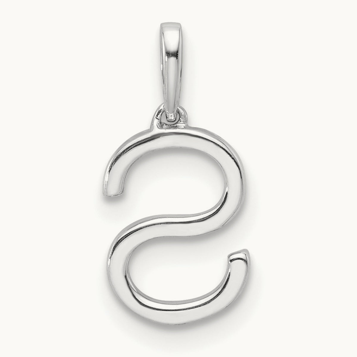Diamond Letter S Initial Pendant, 14K White Gold