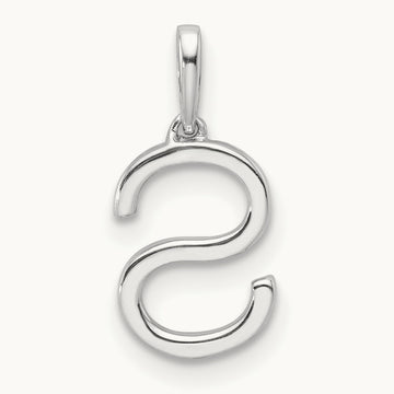 Diamond Letter S Initial Pendant, 14K White Gold