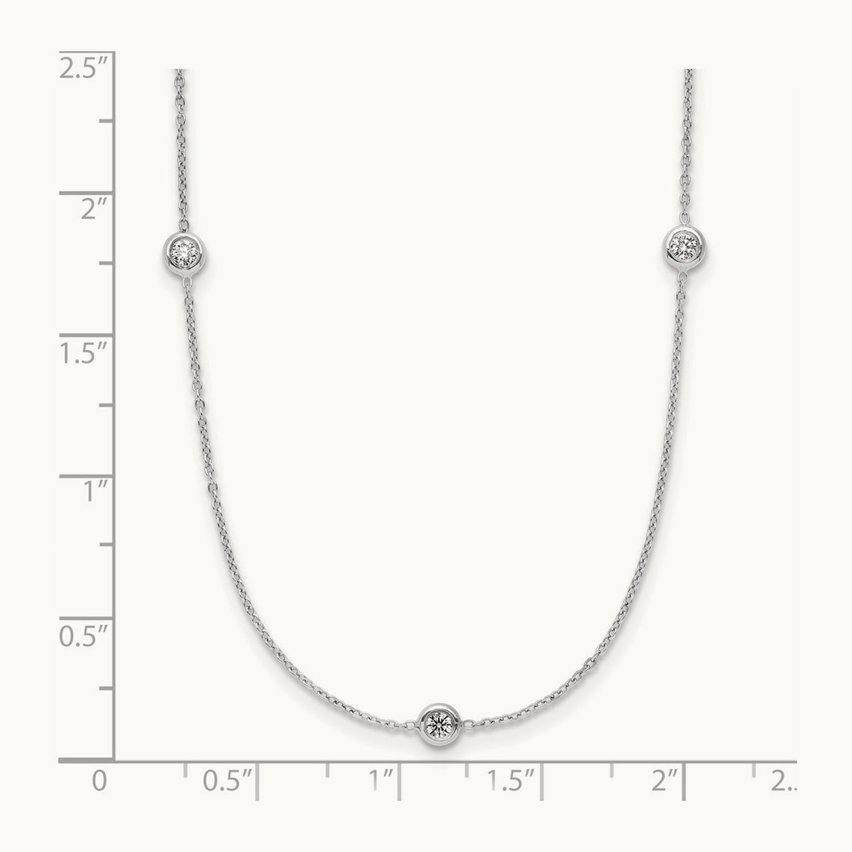 Platinum Polished Bezel Set Station Necklace, 0.50 ct tw Lab-Grown Diamond