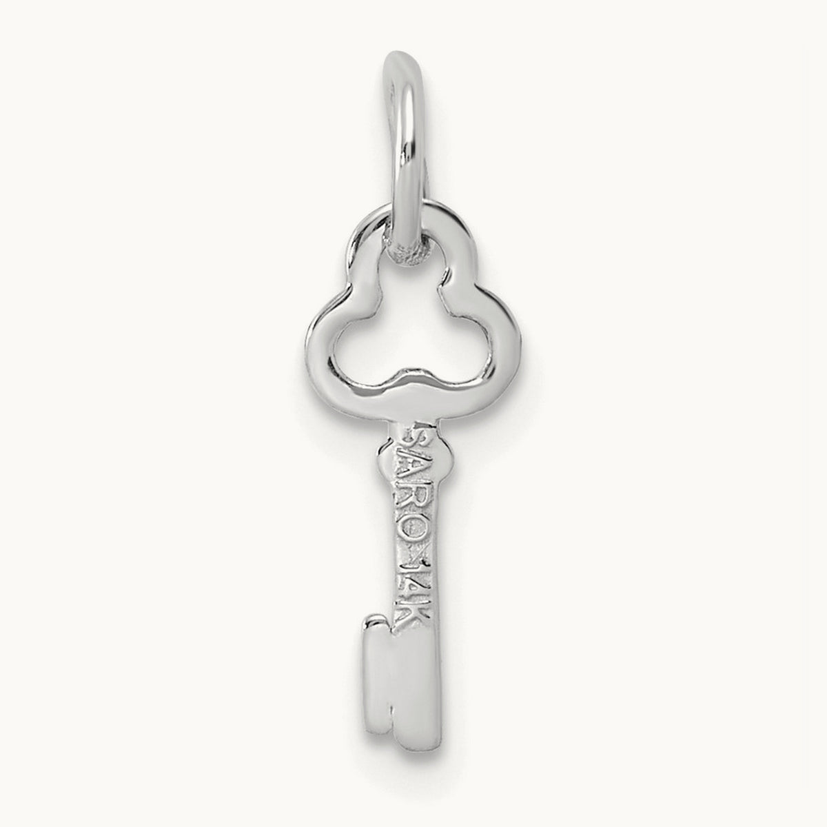 Key Initial Charm — 14K White Gold, I