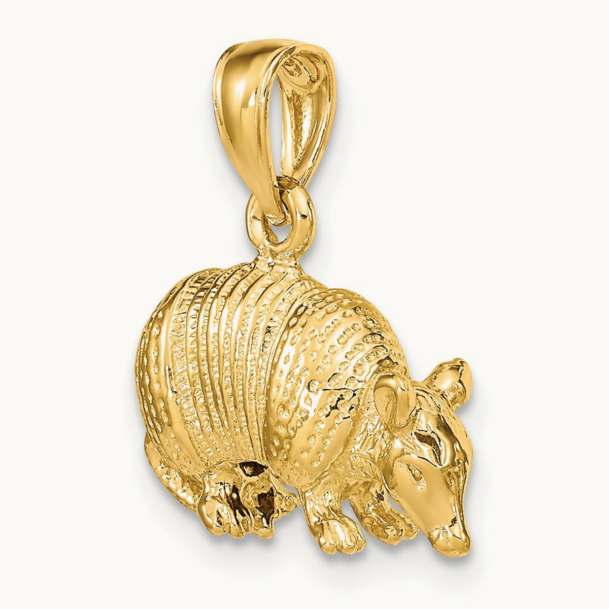 3-D Armadillo Charm, 14K