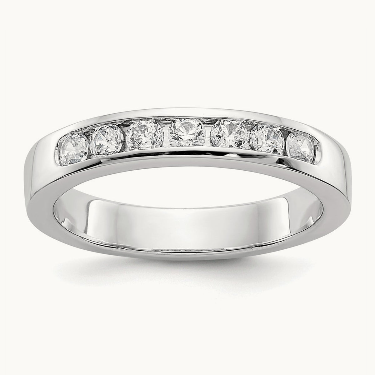 7- Stone Channel Band Mounting, 2.4mm, 14K White Gold