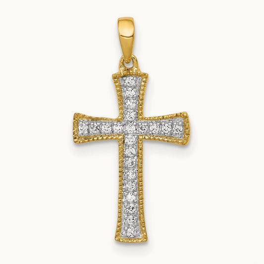 Cross Pendant, 0.10 ct tw Lab-Grown Diamond