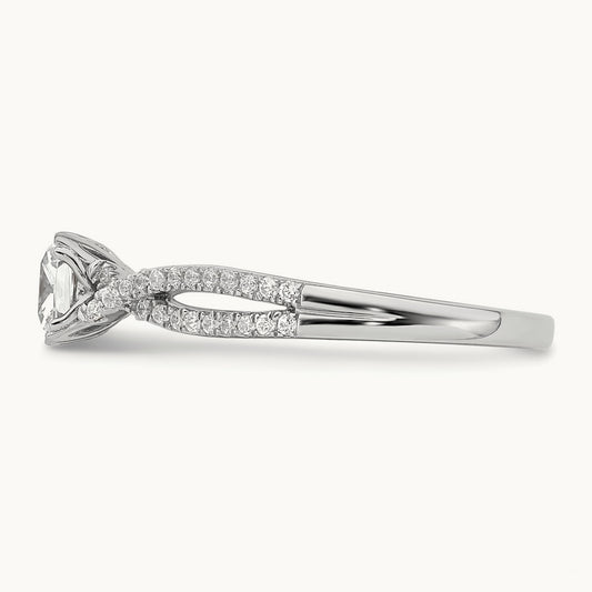 Criss-Cross Cushion Semi-Mount Engagement Ring, 0.50-1.00 ct tw