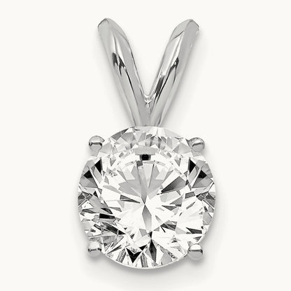 Four-Prong Solitaire Pendant, 0.25-1.00 ct Lab-Grown Diamond — 14K White Gold