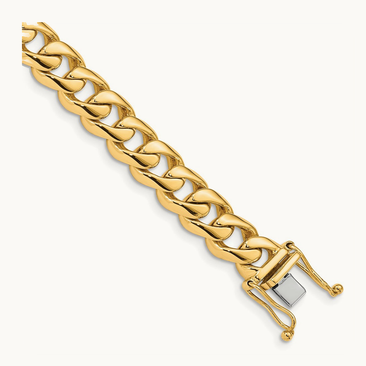 Hand-polished Rounded Curb Link Bracelet — 14K Yellow Gold, 8.3mm