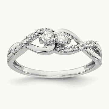 Diamond Fancy Ring, 14K White Gold
