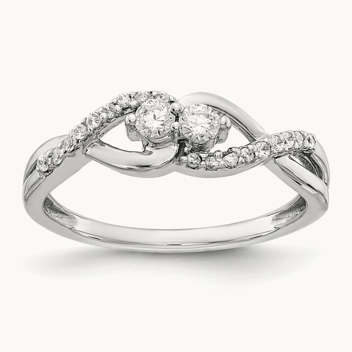 Diamond Fancy Ring, 14K White Gold