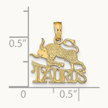 TAURUS Zodiac Charm — 14K Yellow Gold