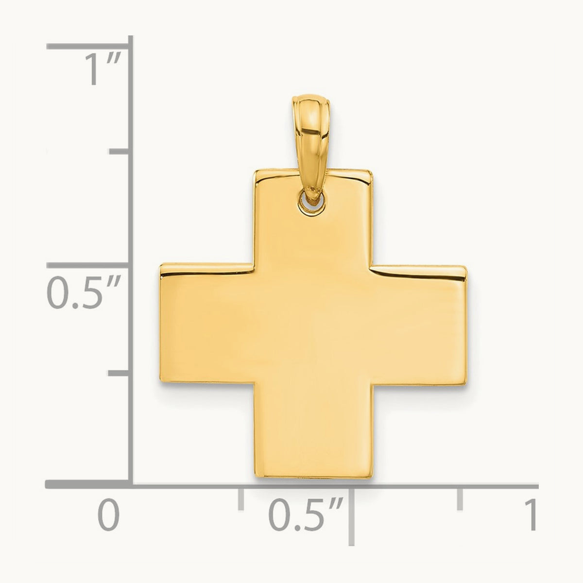 Polished Cross Pendant, 14K