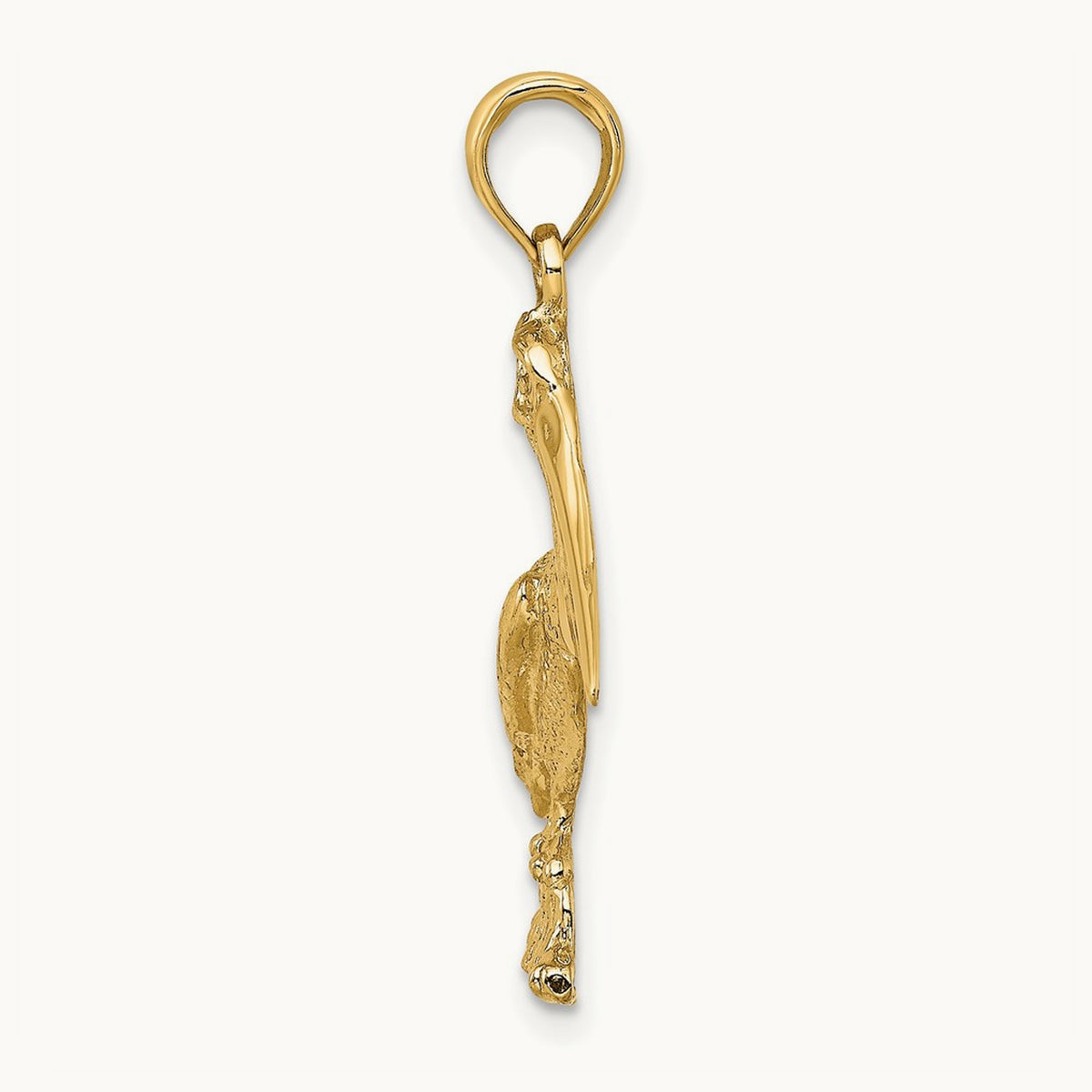 Standing Pelican Charm — 14K Yellow Gold