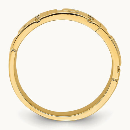 Greek Key Band w/ Tapered Shank Ring, 14K