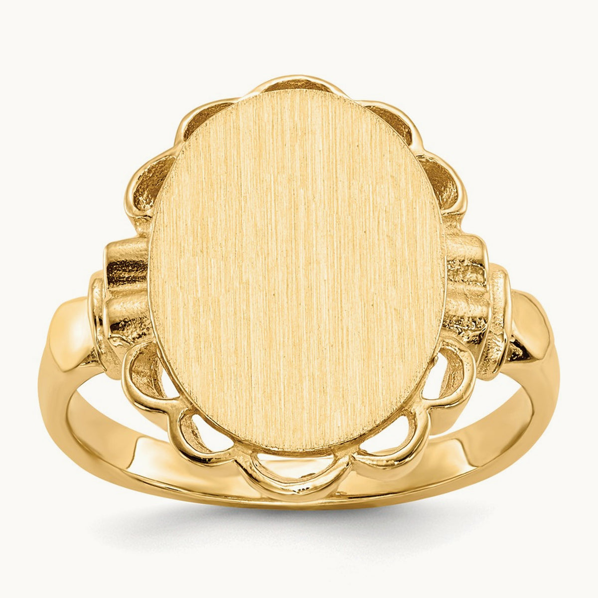 10.5x14. Open Back Signet Ring, 0mm, 14K