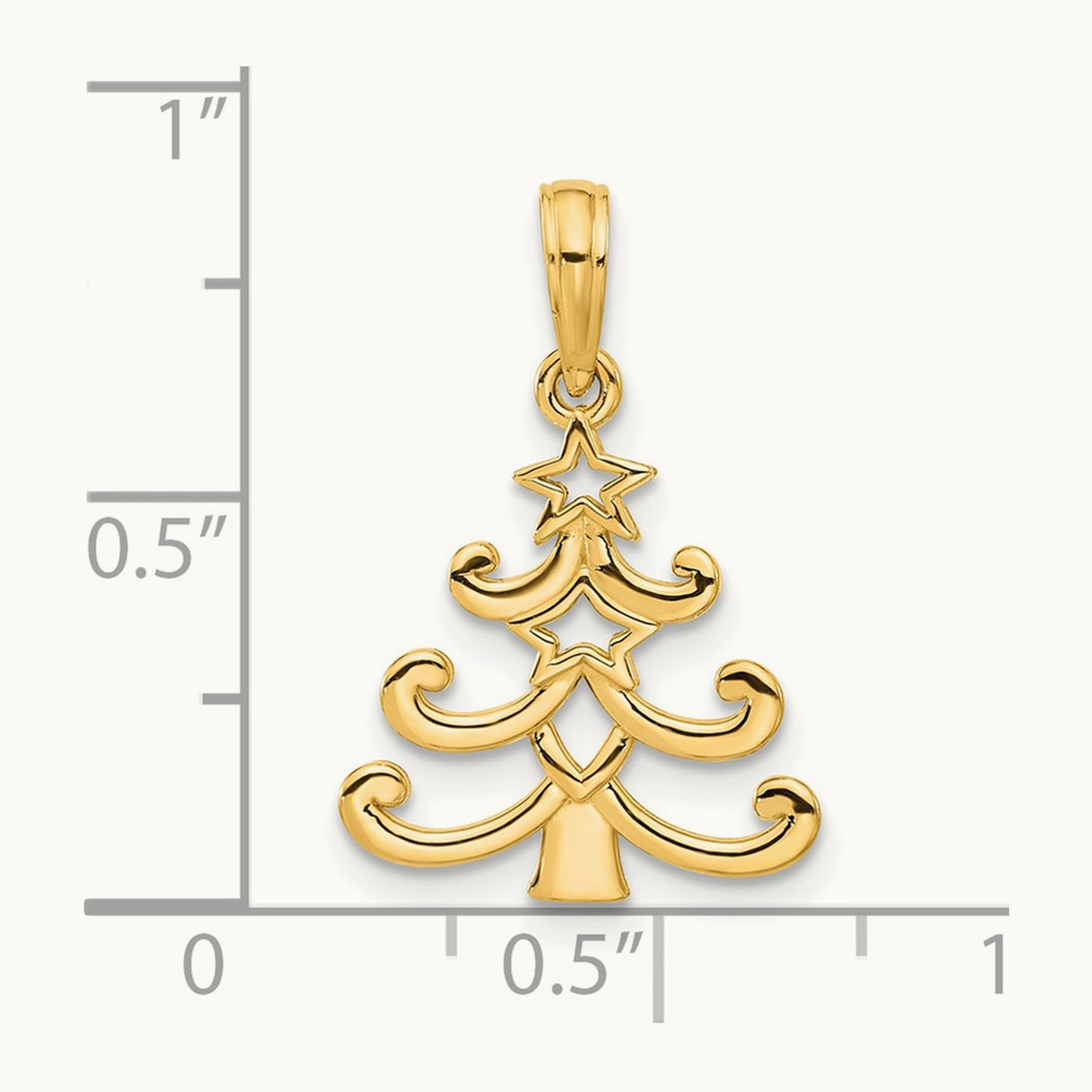 Polished Christmas Tree Pendant — 17.5mm