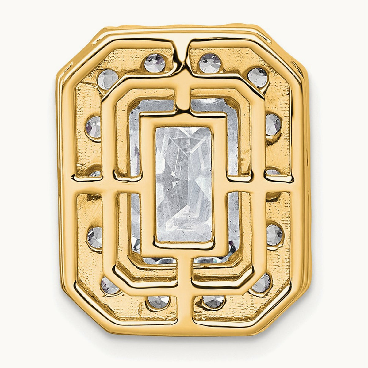 Radiant Halo Chain Slide, 0.25-5.50 ct tw Lab-Grown Diamond — 5 1/2 ct, 14K Yellow Gold