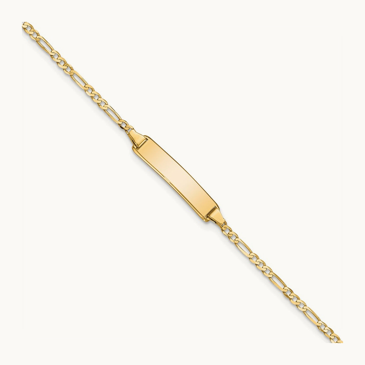 Flat Figaro Link ID Bracelet — 7 inch
