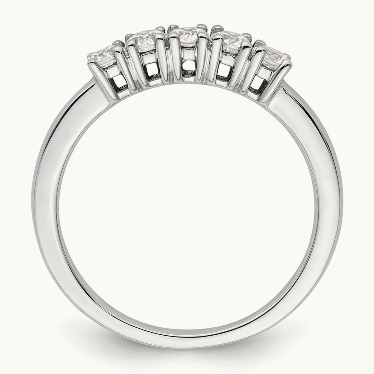 5-Stone Diamond Band, 14K White Gold