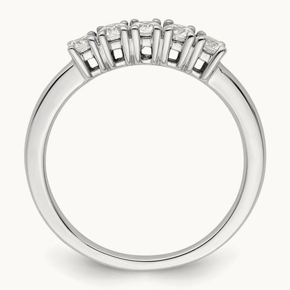 5-Stone Diamond Band, 14K White Gold