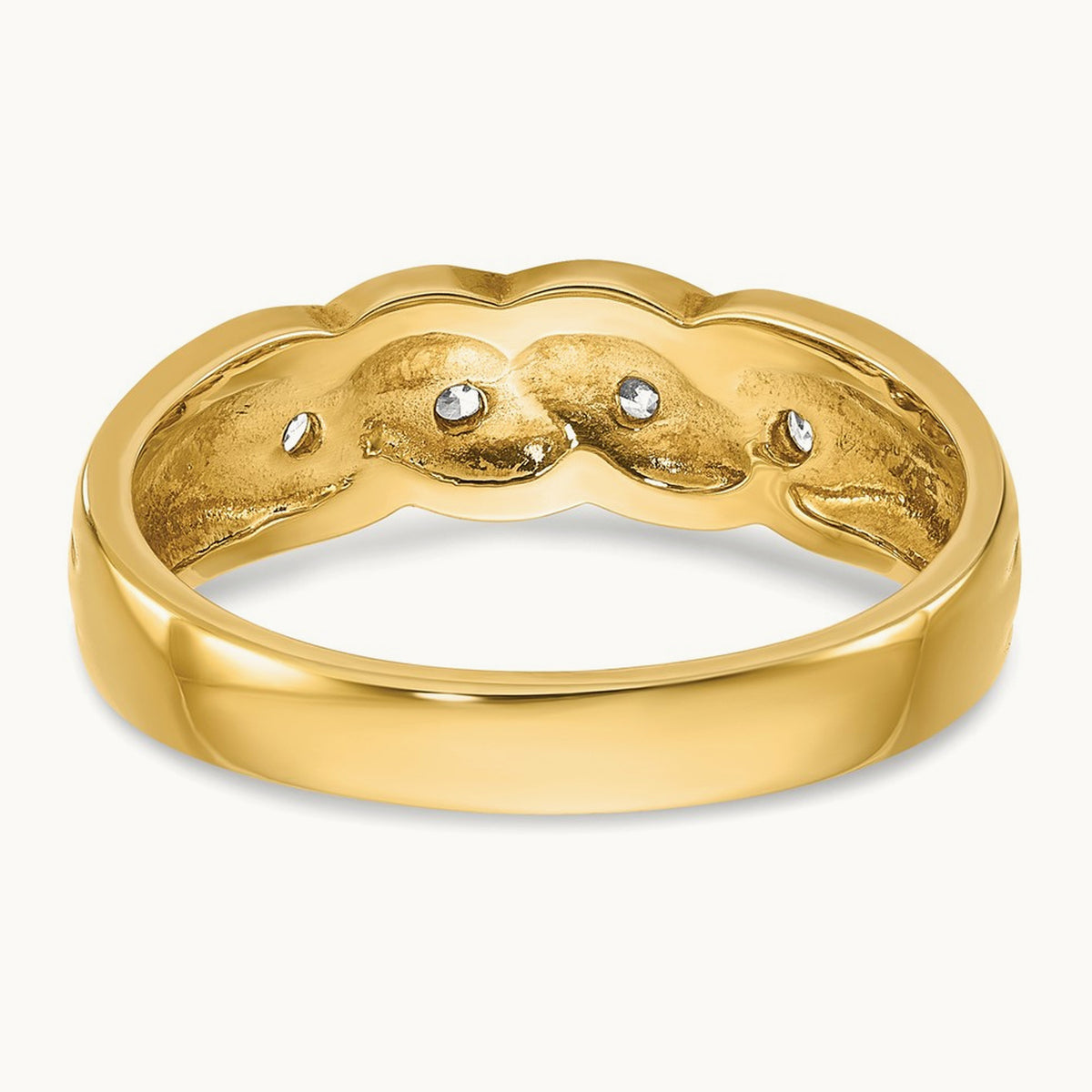IBGoodman Men's Link Design Diamond Complete Ring, 14K