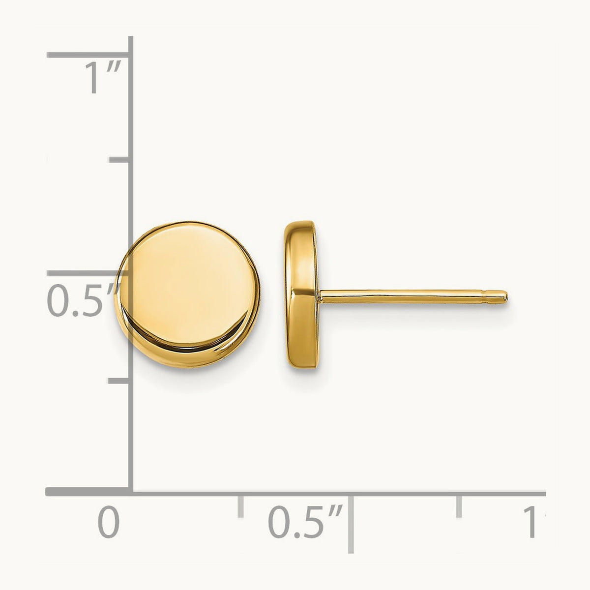 Polished Button Post Earrings — 14K Yellow Gold