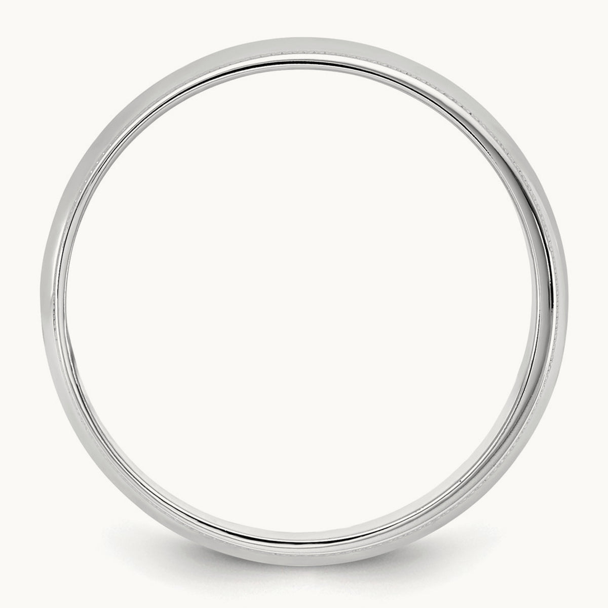 Lightweight Milgrain Half Round Band — 14K White Gold, 5.5mm