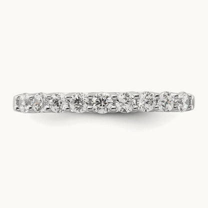 9-Stone Diamond Band, 14K White Gold