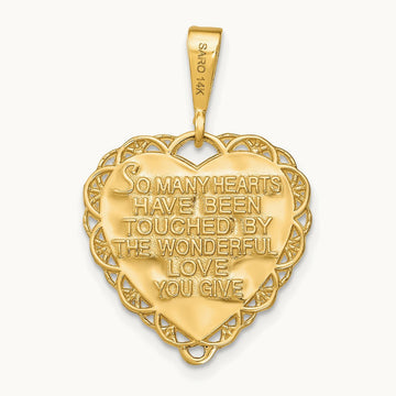 Reversible FOR A SPECIAL GRANDMA Pendant, 14K