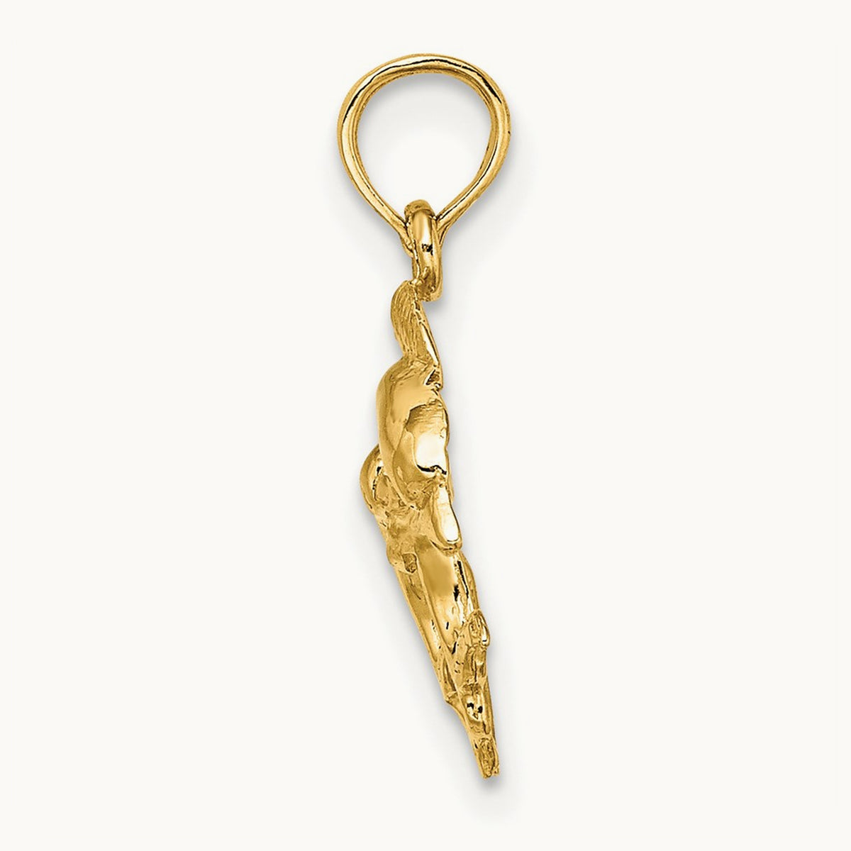 Polished 2-D Mini Double Dolphins Charm, 14K