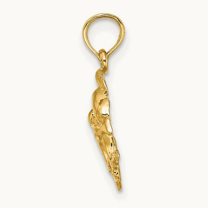 Polished 2-D Mini Double Dolphins Charm, 14K