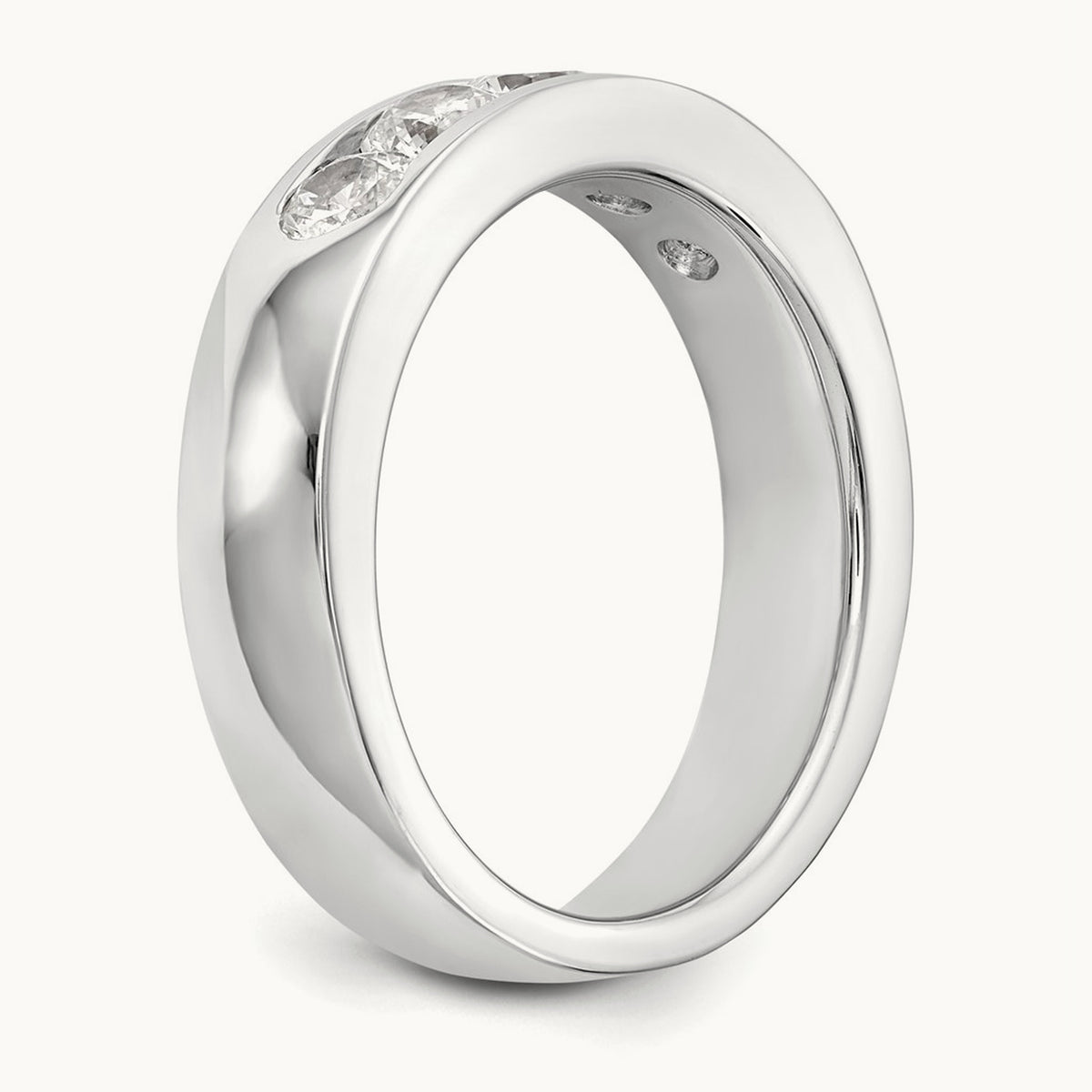 5-Stone Diamond Channel Band, 14K White Gold