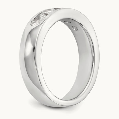 5-Stone Diamond Channel Band, 14K White Gold