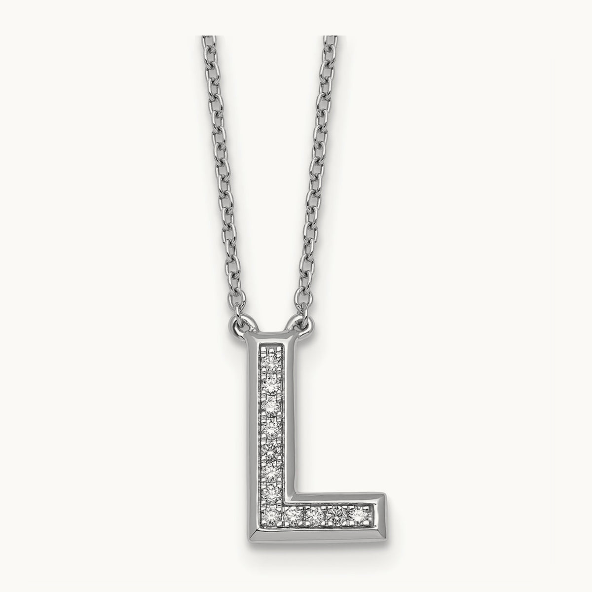 Initial L Necklace, 0.10 ct tw Lab-Grown Diamond