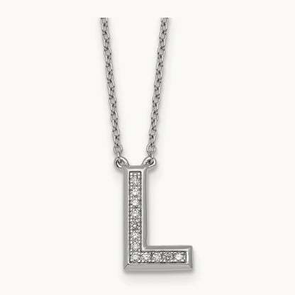 Initial L Necklace, 0.10 ct tw Lab-Grown Diamond