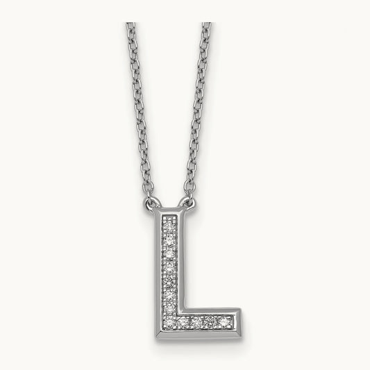 Initial L Necklace, 0.10 ct tw Lab-Grown Diamond